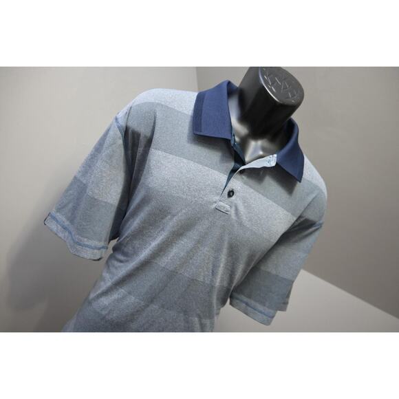 Devereux Golf Polo Shirt Striped Dry Fitting Stretch Athetic Mens Size 2XL XXL - Picture 4 of 8